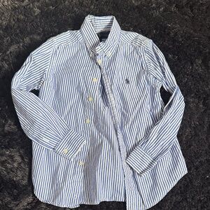 Polo by Ralph Lauren Blue and White Striped Kids Button Down Shirt